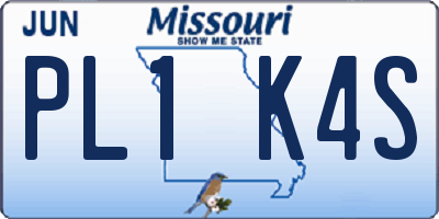 MO license plate PL1K4S