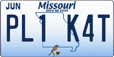 MO license plate PL1K4T