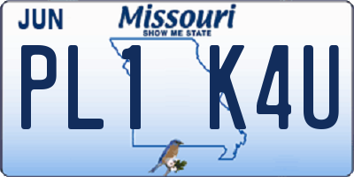 MO license plate PL1K4U