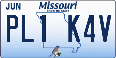 MO license plate PL1K4V
