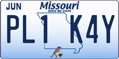 MO license plate PL1K4Y