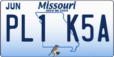 MO license plate PL1K5A