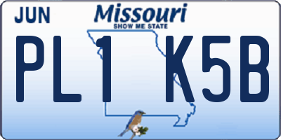 MO license plate PL1K5B