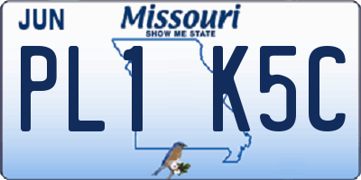 MO license plate PL1K5C