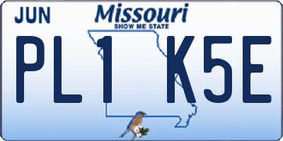 MO license plate PL1K5E
