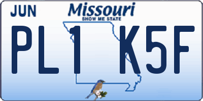 MO license plate PL1K5F