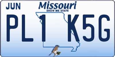 MO license plate PL1K5G