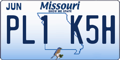 MO license plate PL1K5H