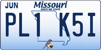 MO license plate PL1K5I