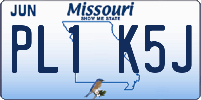 MO license plate PL1K5J