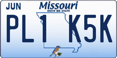 MO license plate PL1K5K