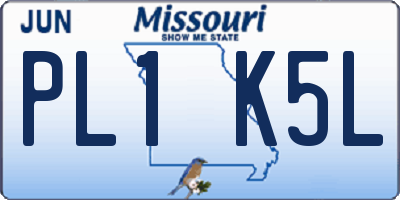MO license plate PL1K5L