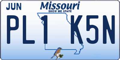 MO license plate PL1K5N
