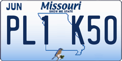 MO license plate PL1K5O