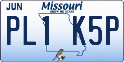 MO license plate PL1K5P