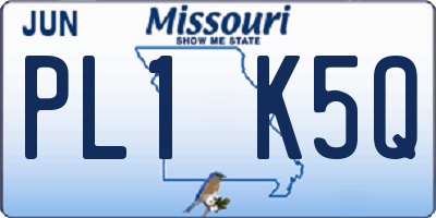 MO license plate PL1K5Q