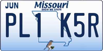 MO license plate PL1K5R
