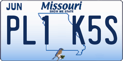 MO license plate PL1K5S