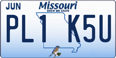MO license plate PL1K5U