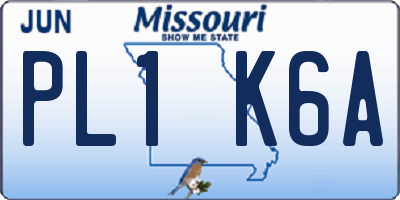 MO license plate PL1K6A