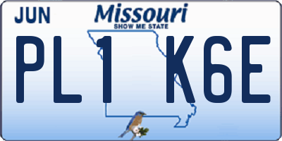 MO license plate PL1K6E
