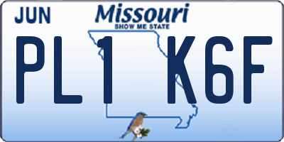 MO license plate PL1K6F