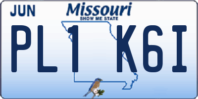MO license plate PL1K6I