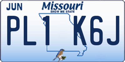 MO license plate PL1K6J