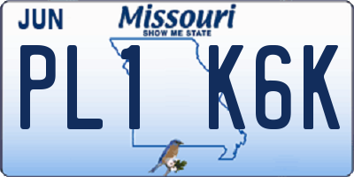 MO license plate PL1K6K