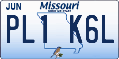 MO license plate PL1K6L