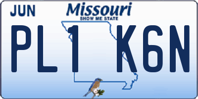MO license plate PL1K6N