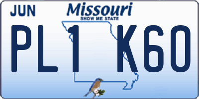 MO license plate PL1K6O