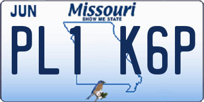 MO license plate PL1K6P