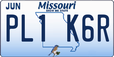 MO license plate PL1K6R