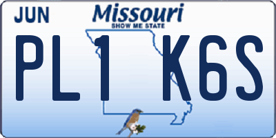 MO license plate PL1K6S