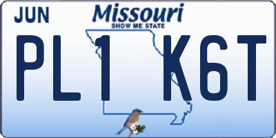 MO license plate PL1K6T