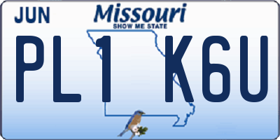 MO license plate PL1K6U