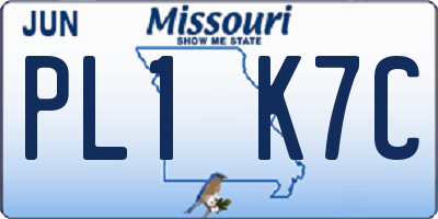 MO license plate PL1K7C