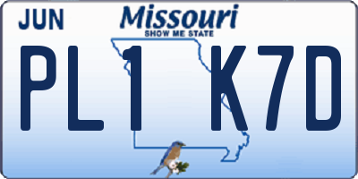 MO license plate PL1K7D