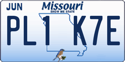 MO license plate PL1K7E