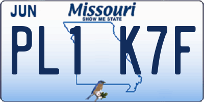 MO license plate PL1K7F