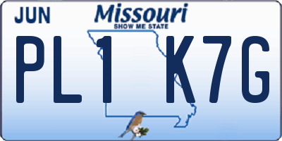 MO license plate PL1K7G