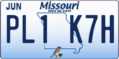 MO license plate PL1K7H