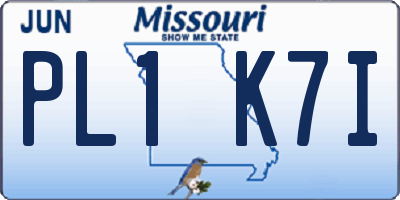 MO license plate PL1K7I