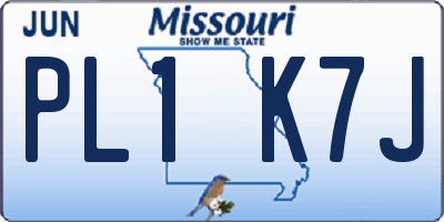 MO license plate PL1K7J