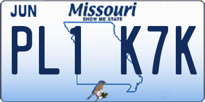 MO license plate PL1K7K