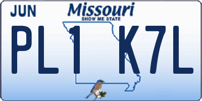 MO license plate PL1K7L
