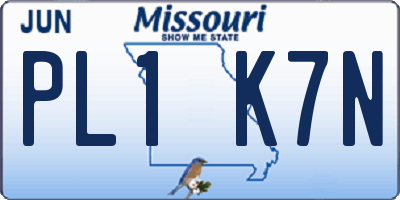 MO license plate PL1K7N