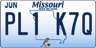 MO license plate PL1K7Q