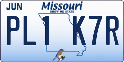MO license plate PL1K7R